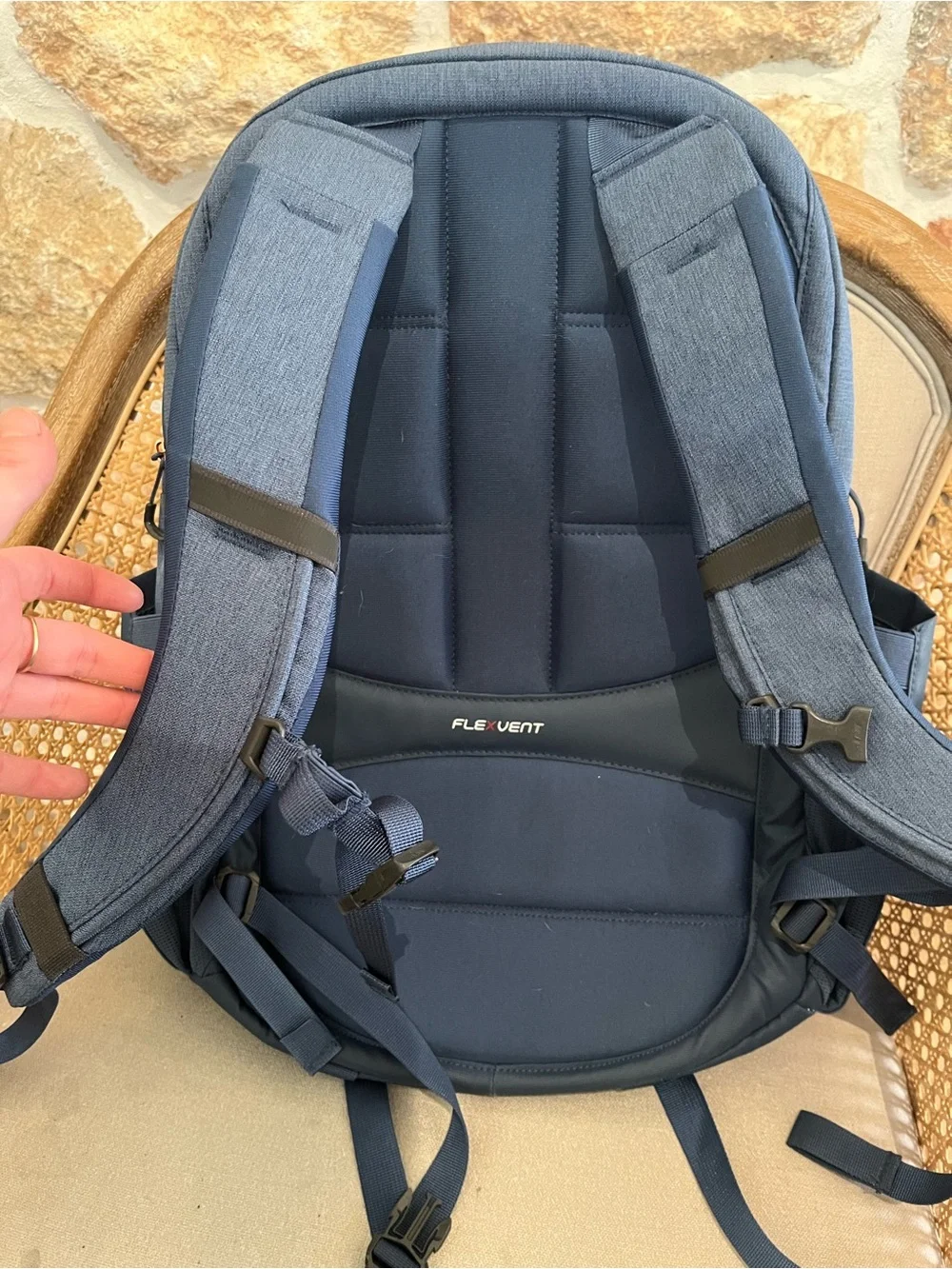 The North Face Blue Backpack with Navy Accents